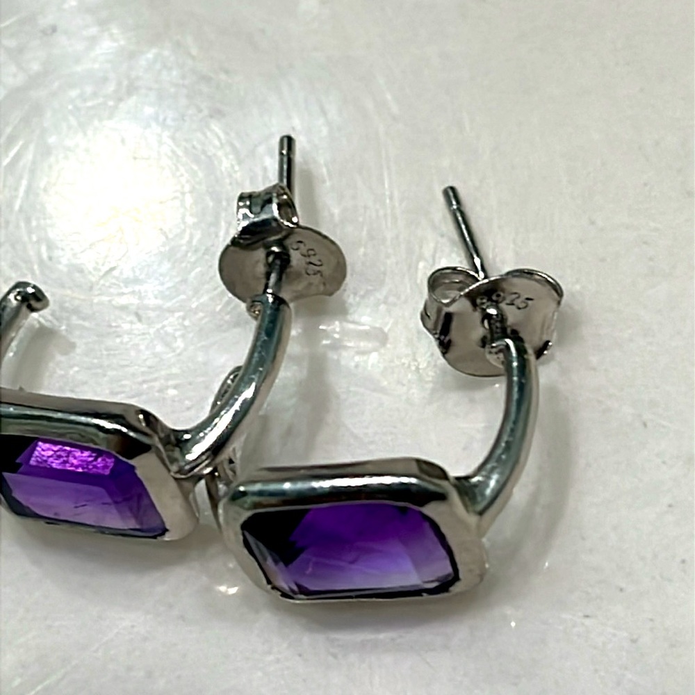 Amethyst 14KGP Earrings - Picture 6 of 6